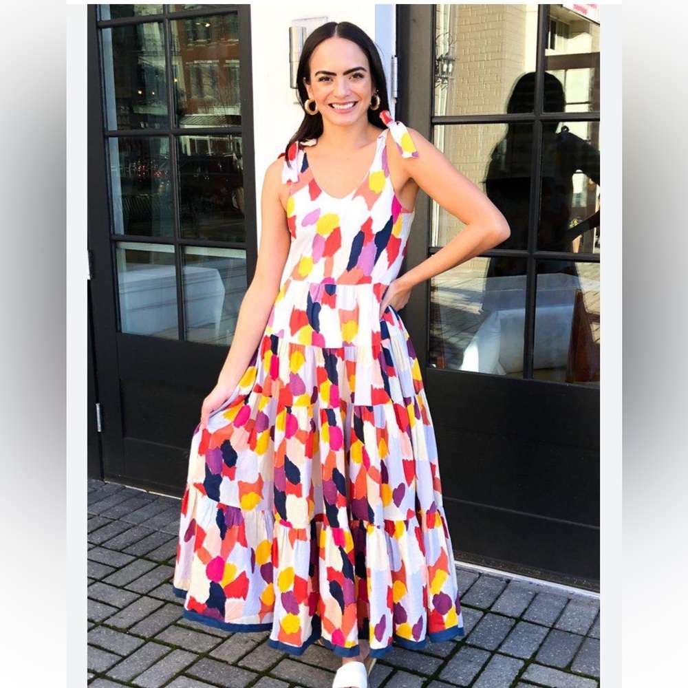THML Sayulita Multi Colored Tiered Maxi Dress